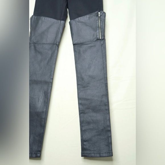 James Jeans Dietrich Jeather Thigh High Skinny Jeans Black Twiggy Women’s Size 4 - Picture 8 of 15